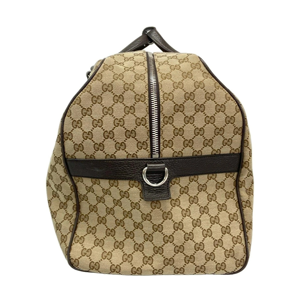 Gucci Beige GG Brown Dark Bag Leather Boston